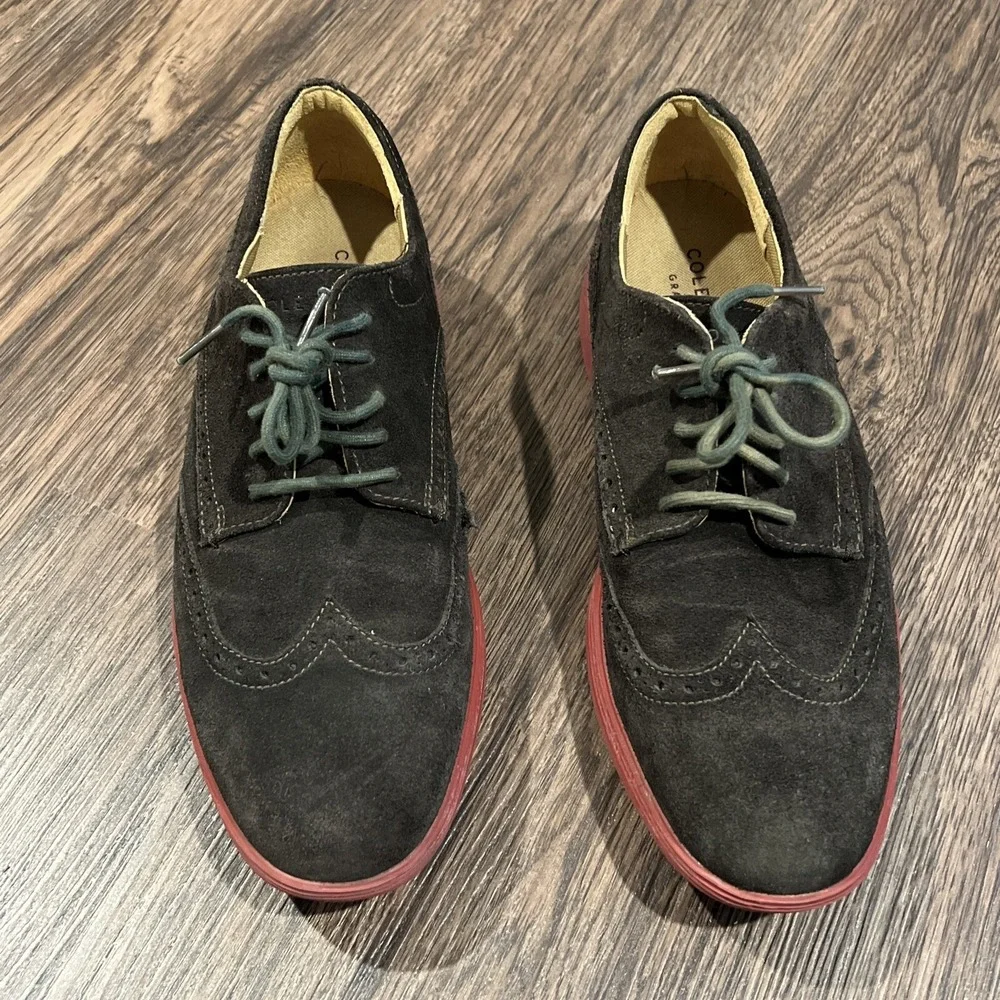 Cole Haan Grand OS Grand Tour Wingtip Suede Shoes Mens Size 9.5M C23820F Brown